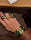 NEW Fifth Avenue Flame Bracelet - green and gold