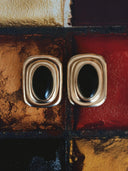 Fifth Avenue Flame Statement Earrings in Black & Gold