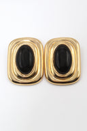 Fifth Avenue Flame Statement Earrings in Black & Gold
