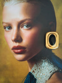 Fifth Avenue Flame Statement Earrings in Black & Gold