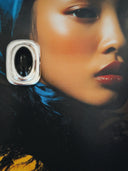 Fifth Avenue Flame Statement Earrings in Black & Silver