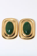 NEW Fifth Avenue Flame Earrings - green and gold