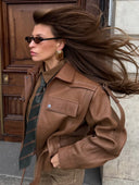 Fifth Avenue Flame Statement Earrings in Brown & Gold