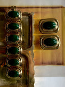 Fifth Avenue Flame Statement Bracelet in Green & Gold