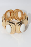 Fifth Avenue Flame Statement Bracelet in White & Gold