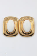 Fifth Avenue Flame Statement Earrings in White & Gold